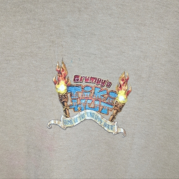 Vintage Grumpy's Disney Seven Dwarves Tiki Hut Mens Tshirt Size Medium - Picture 2 of 4